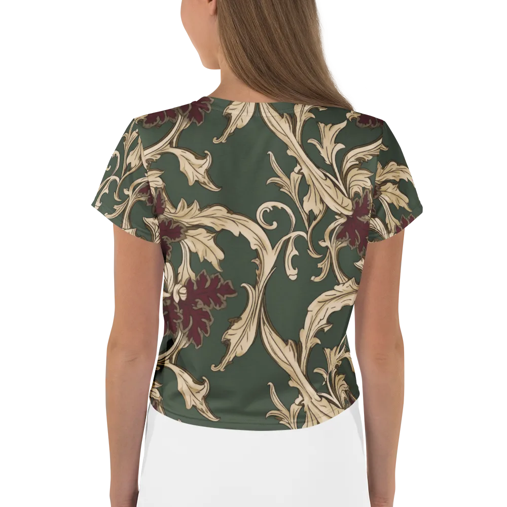Garnet Scroll on Crop Tee — Back