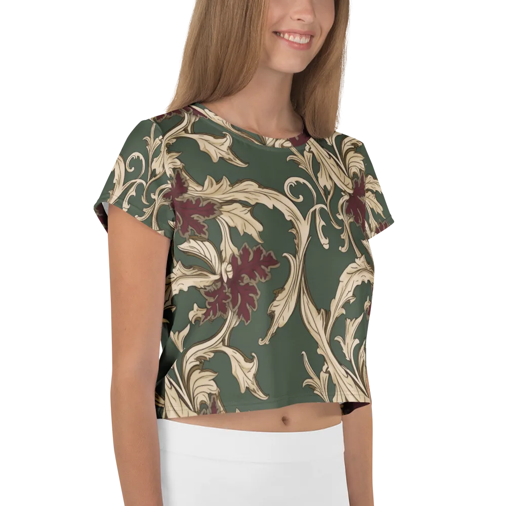 Garnet Scroll on Crop Tee — Right