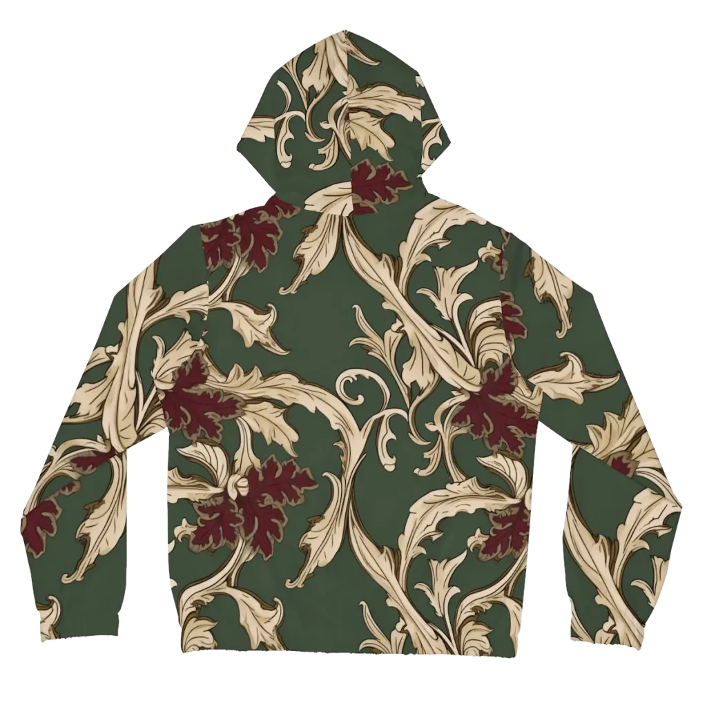 Garnet Scroll on Women's Full-Zip Hoodie — Back