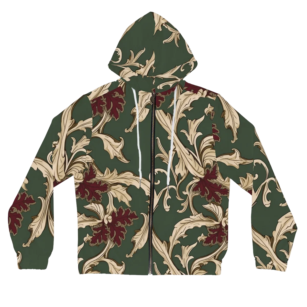 Garnet Scroll on Women's Full-Zip Hoodie — Front