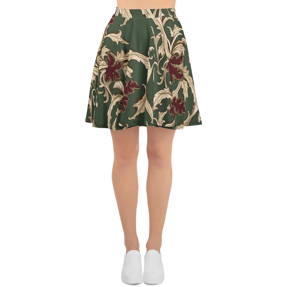 Garnet Scroll on Skater Skirt — Front