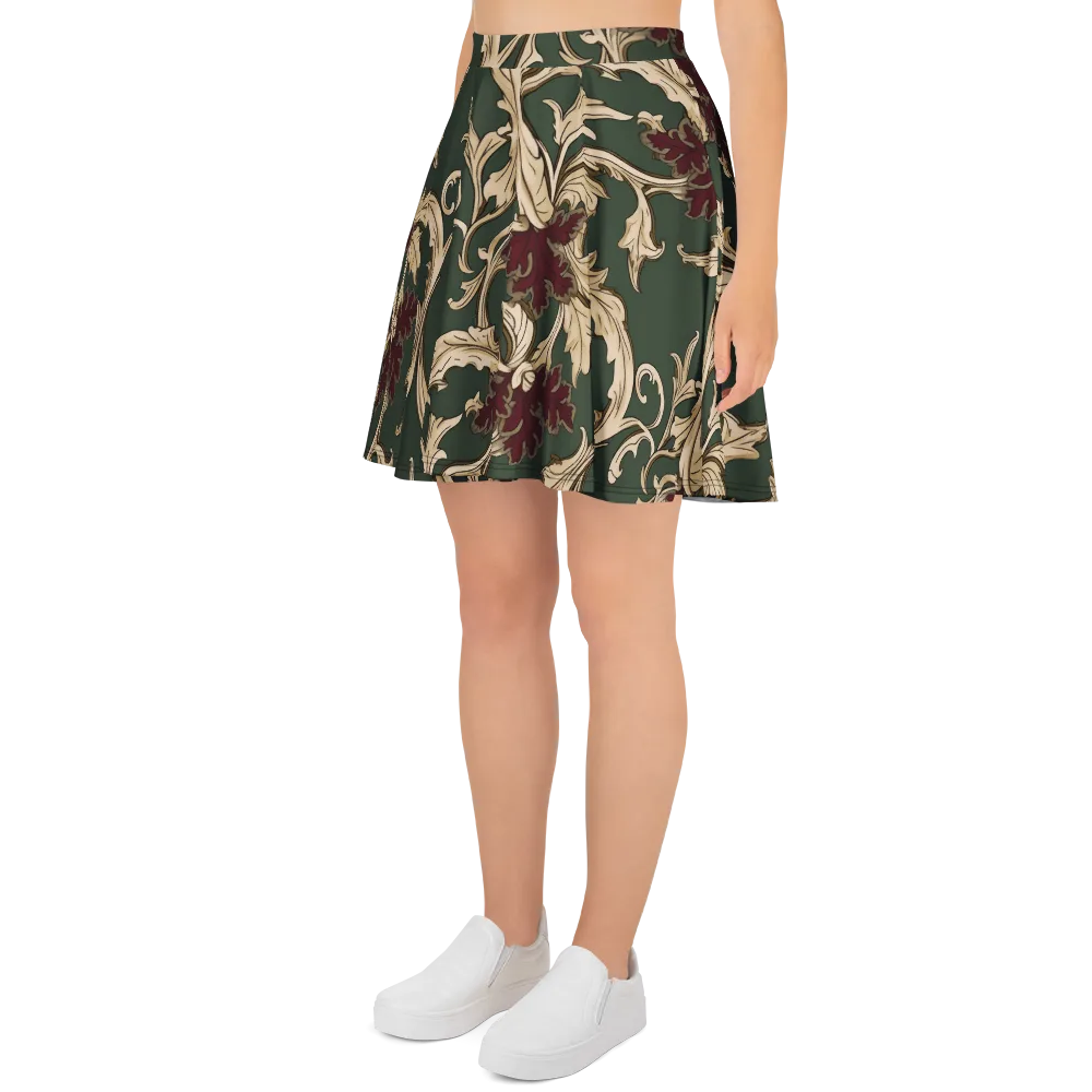 Garnet Scroll on Skater Skirt — Left