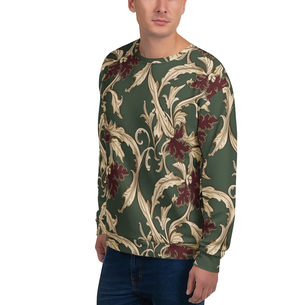 Garnet Scroll on Sweatshirt — Left Front