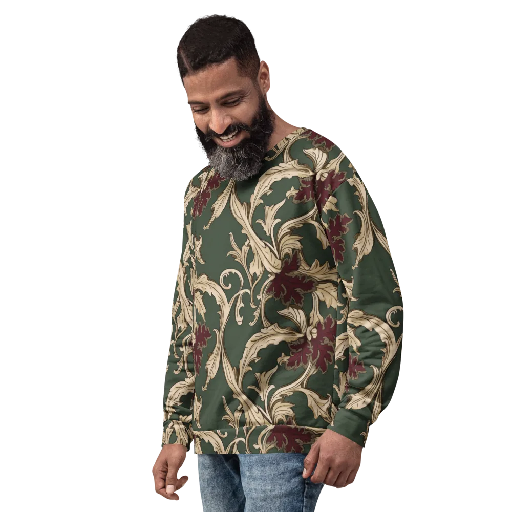 Garnet Scroll on Sweatshirt — Left Front