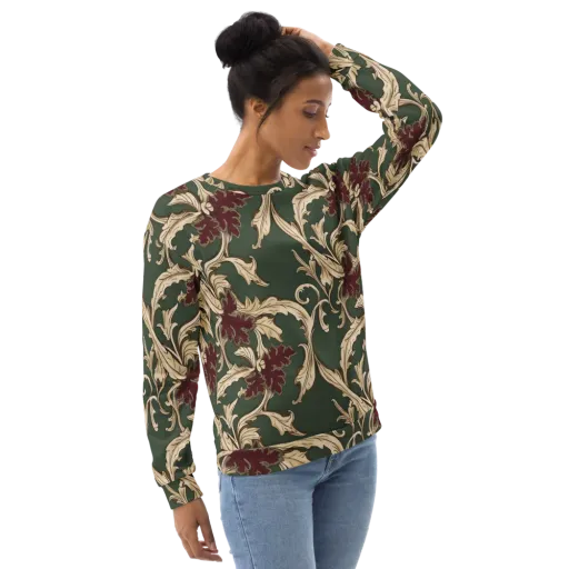 Garnet Scroll on a Sweatshirt