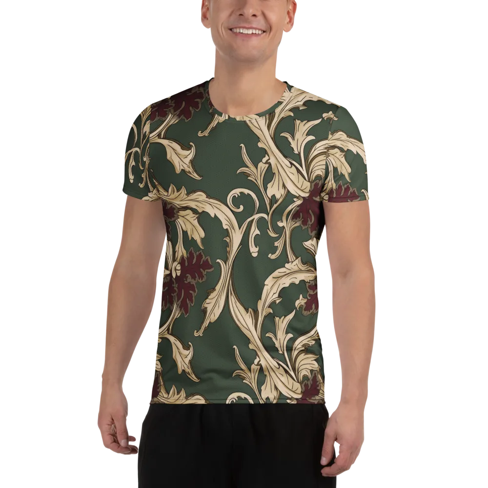 Garnet Scroll on Men's Athletic T-Shirt — Front