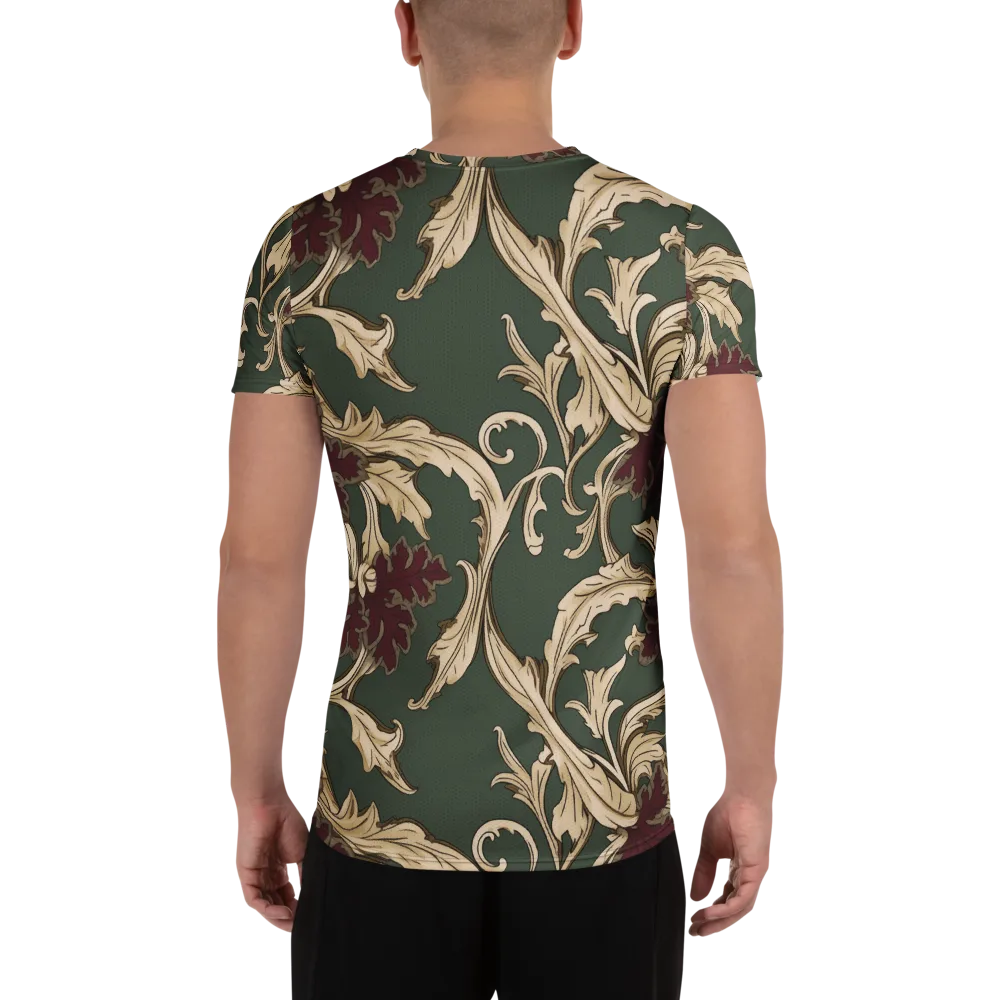 Garnet Scroll on Men's Athletic T-Shirt — Back