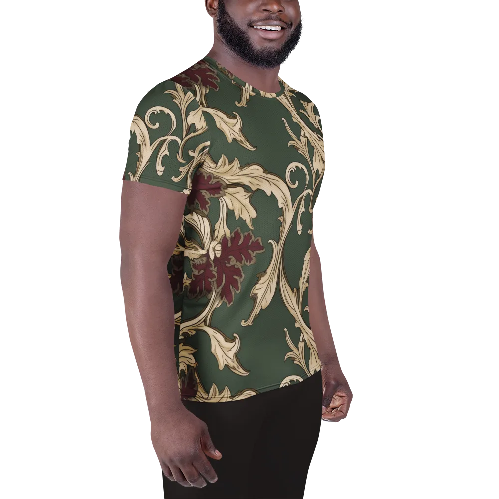Garnet Scroll on Men's Athletic T-Shirt — Right