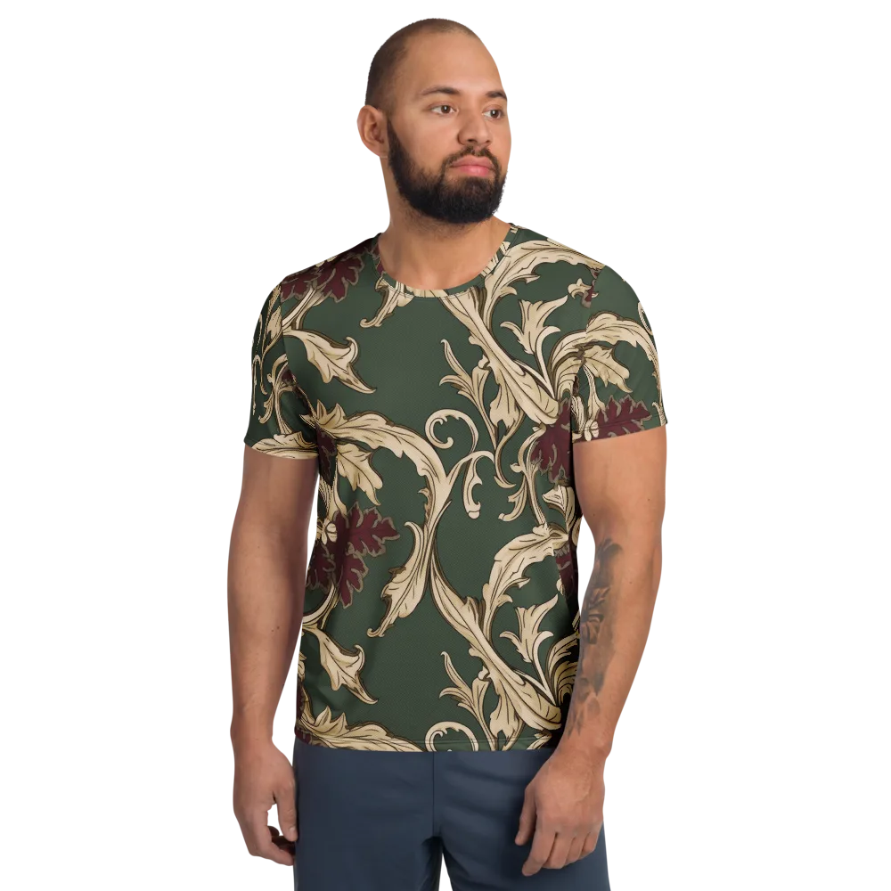 Garnet Scroll on Men's Athletic T-Shirt — Front