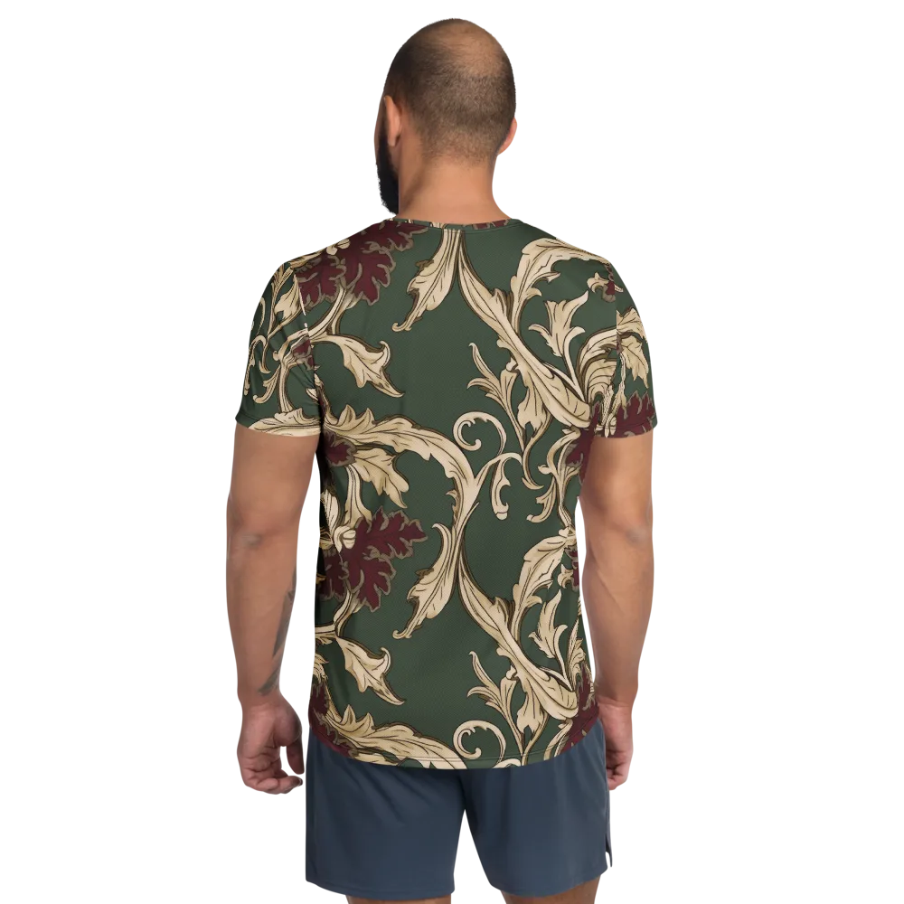 Garnet Scroll on Men's Athletic T-Shirt — Back