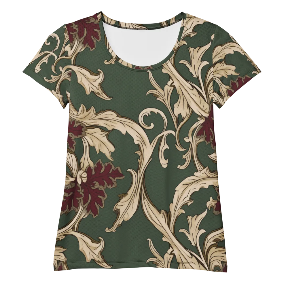 Garnet Scroll on Women's Athletic T-Shirt — Front