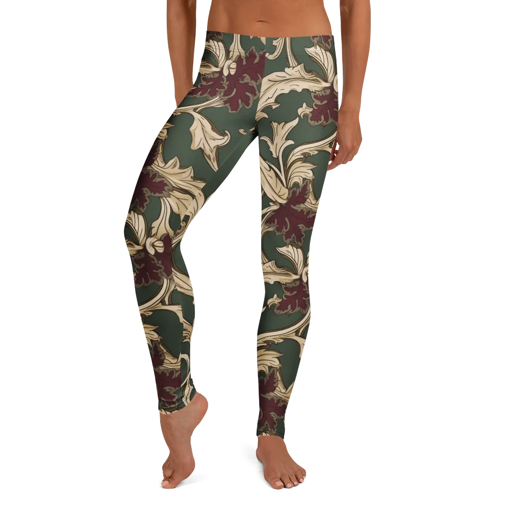 Garnet Scroll on Leggings — Front