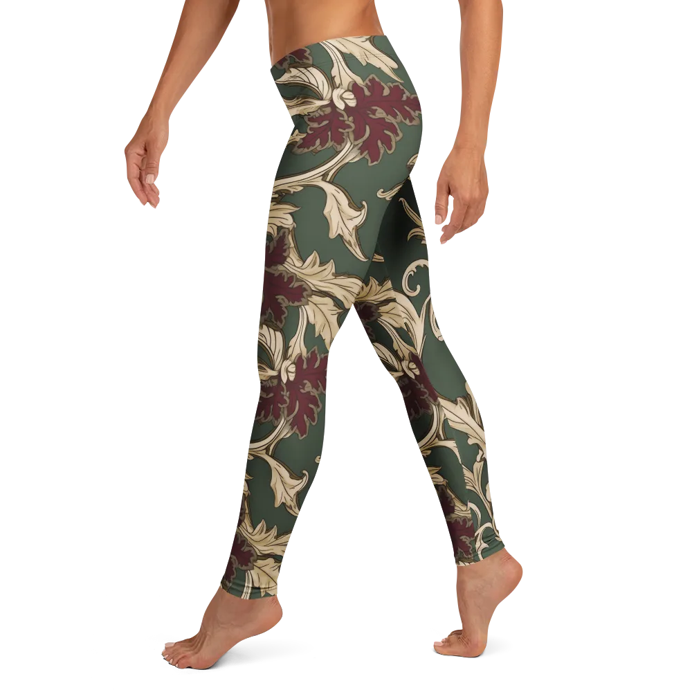 Garnet Scroll on Leggings — Left