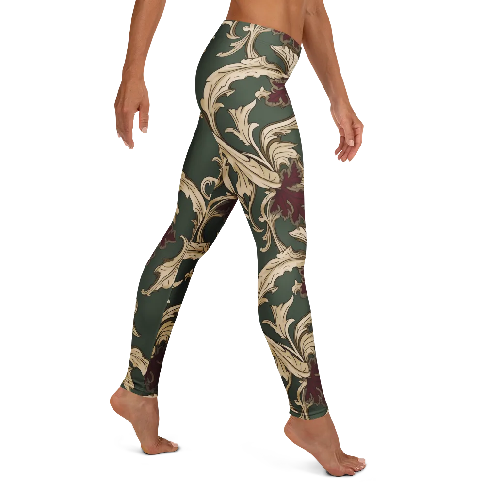 Garnet Scroll on Leggings — Right