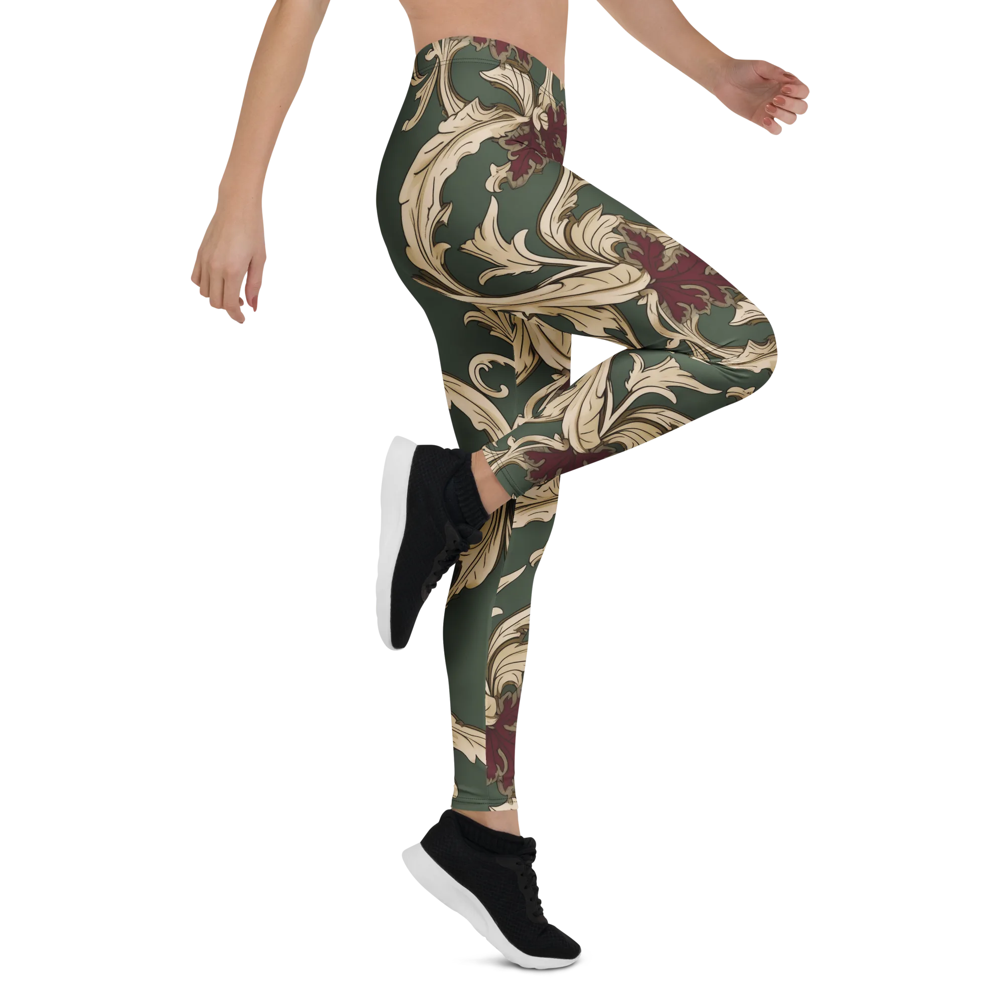 Garnet Scroll on Leggings — Right