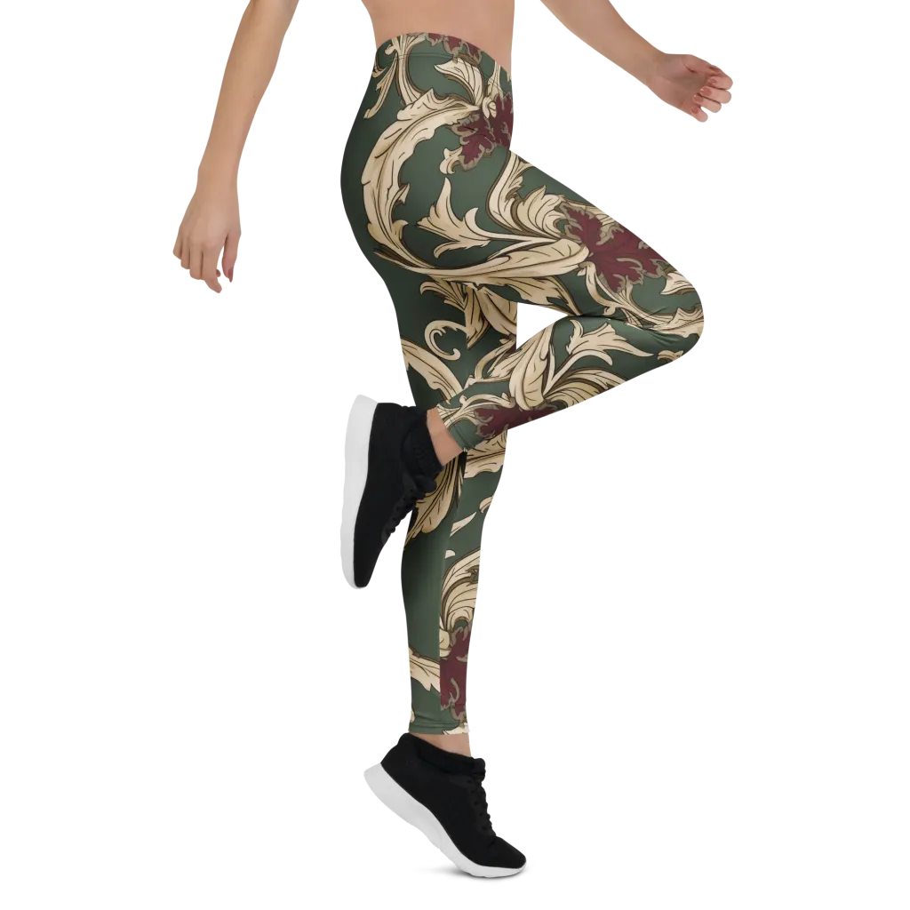 Garnet Scroll on Leggings — Right