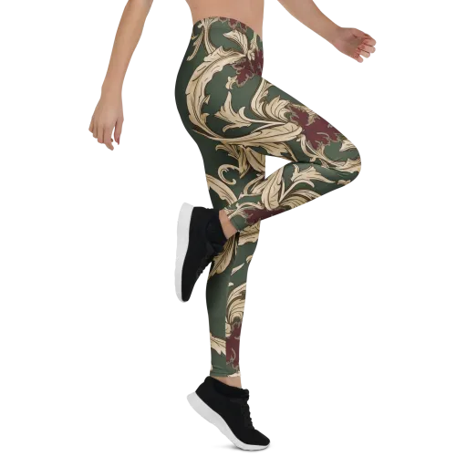 Garnet Scroll on a Leggings