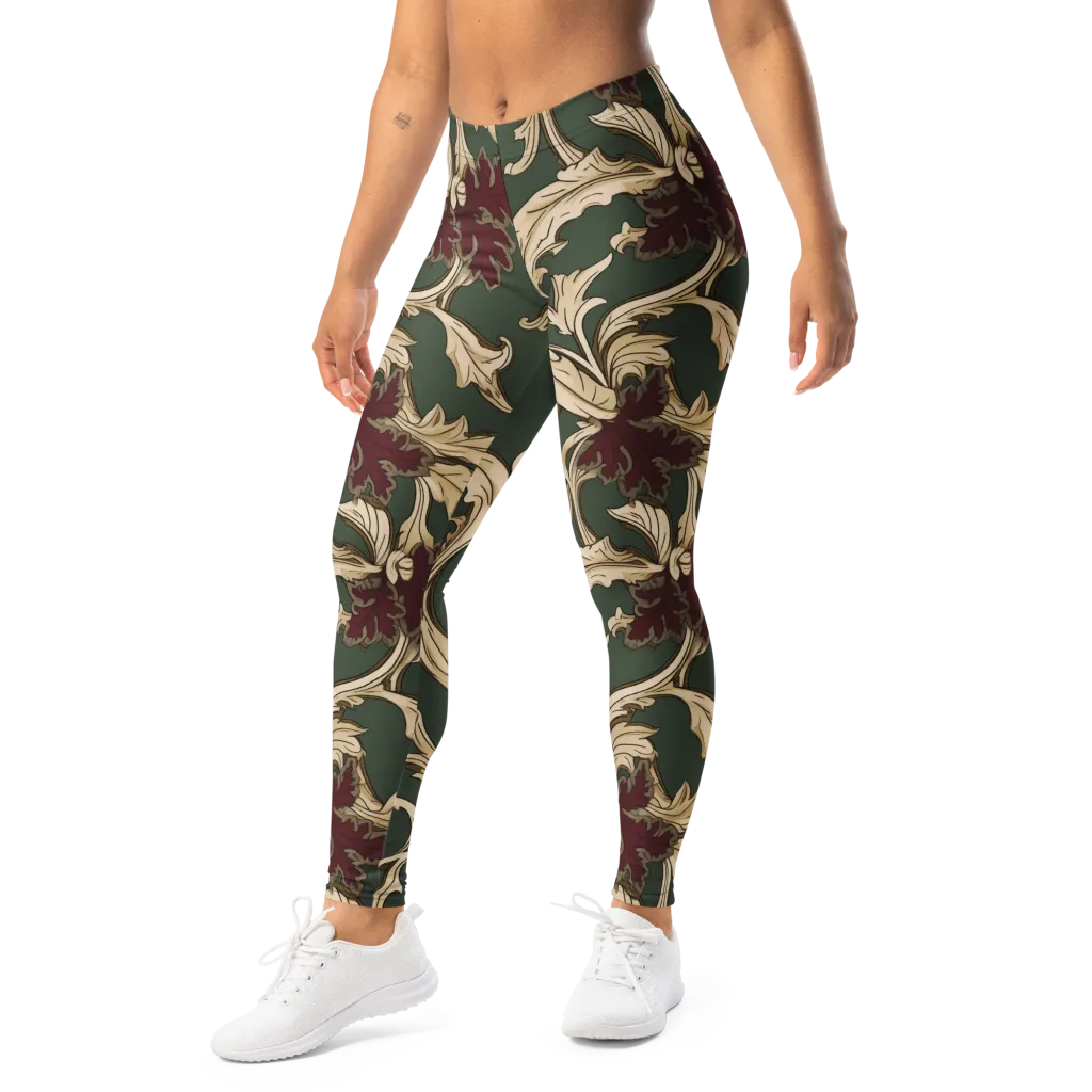 Garnet Scroll on Leggings — Left Front