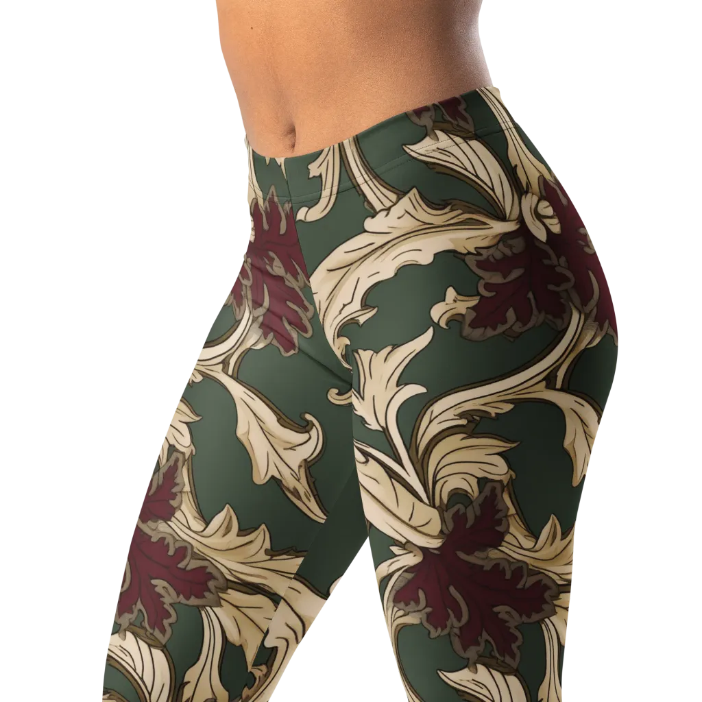 Garnet Scroll on Leggings — Left Front
