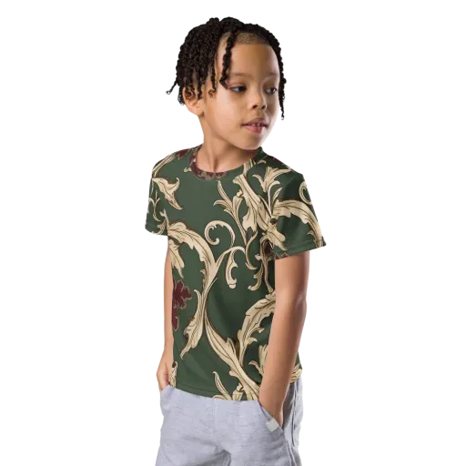 Garnet Scroll on a Kids Crew Neck T-Shirt