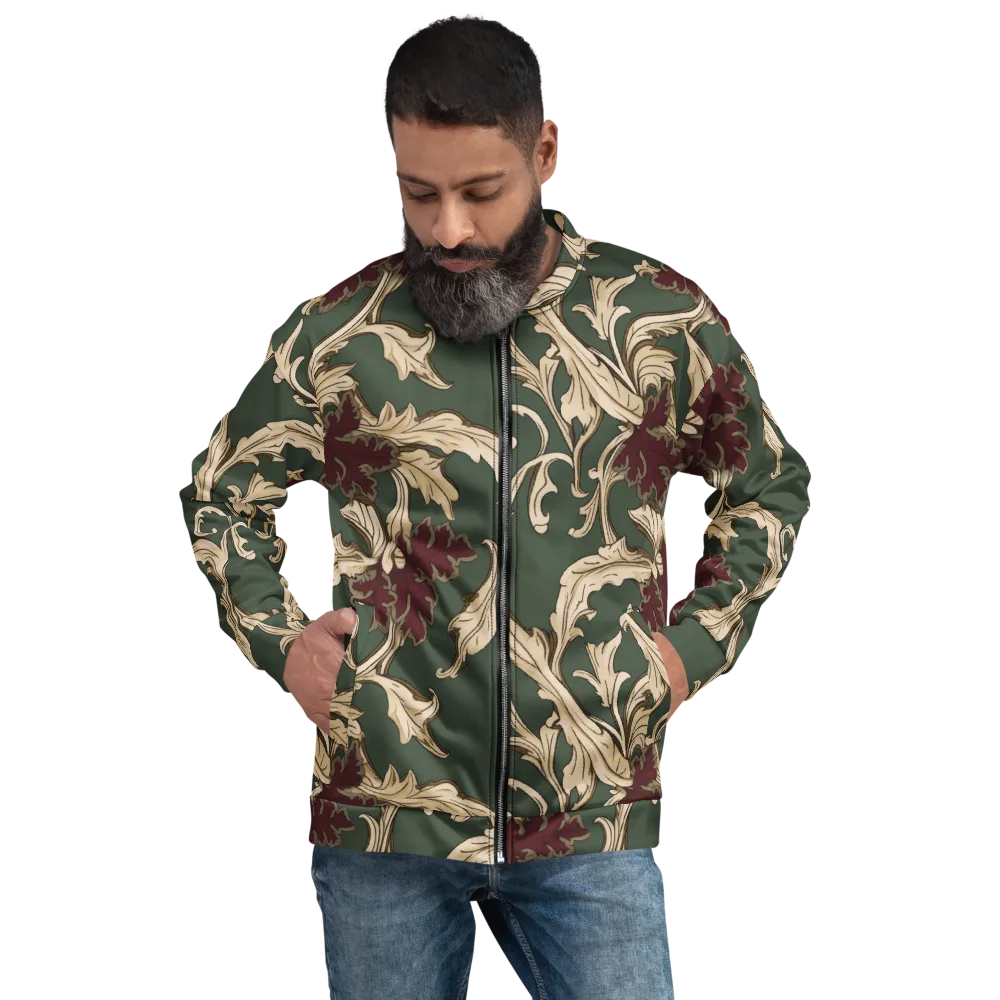 Garnet Scroll on Bomber Jacket — Front