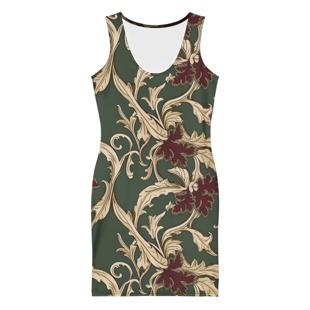 Garnet Scroll on Bodycon Dress — Front