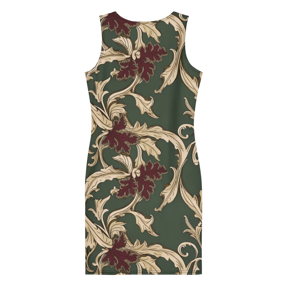 Garnet Scroll on Bodycon Dress — Back