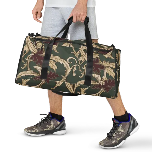 Garnet Scroll on a Duffle Bag