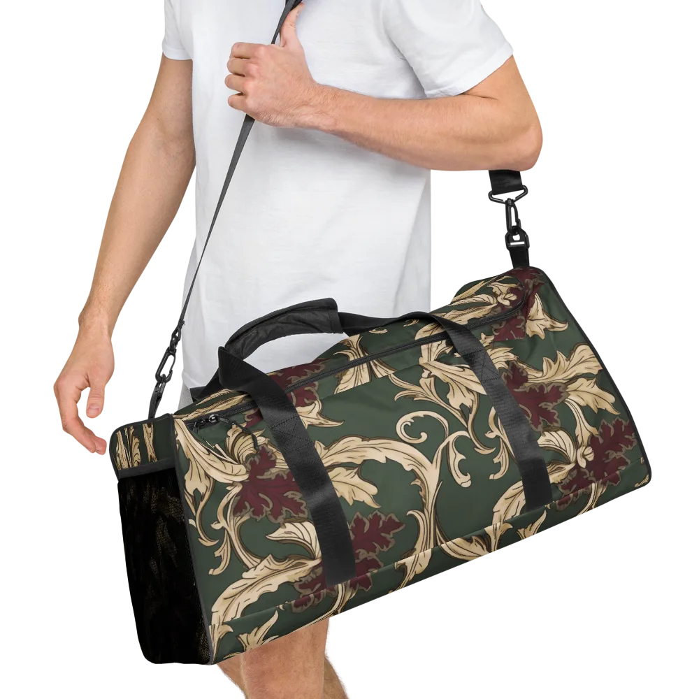 Garnet Scroll on Duffle Bag — Right Front