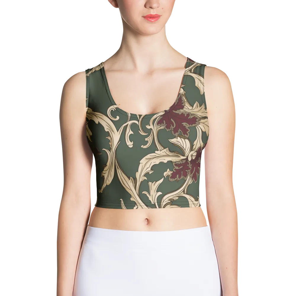 Garnet Scroll on Crop Top — Front