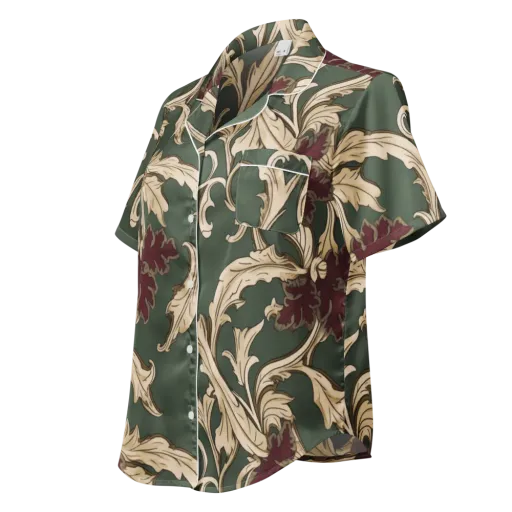 Garnet Scroll on a Women's Short Sleeve Pajama Top