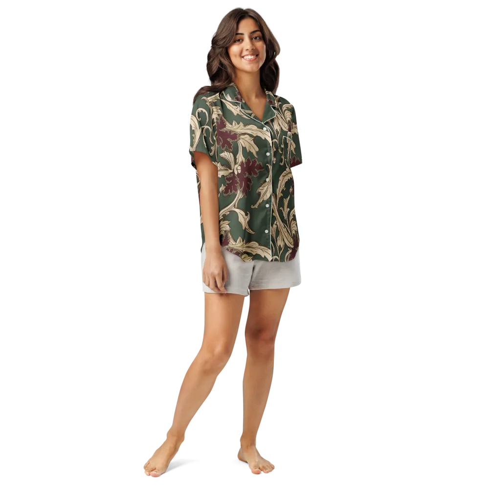Garnet Scroll on Women's Short Sleeve Pajama Top — Front