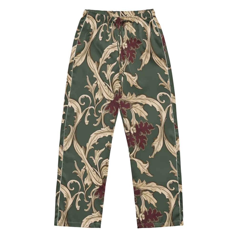 Garnet Scroll on Women's Pajama Pants — Front