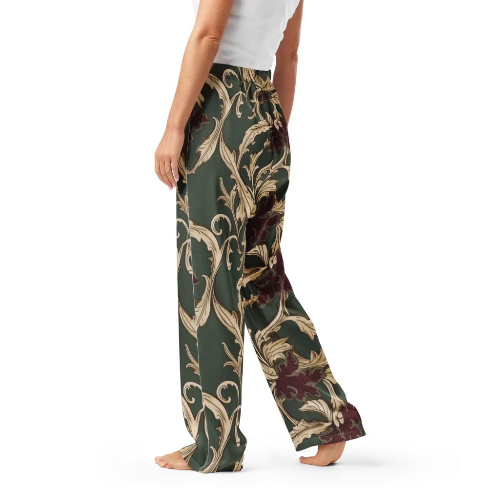Garnet Scroll on Women's Pajama Pants — Left