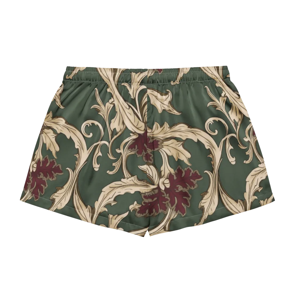 Garnet Scroll on Women's Pajama Shorts — Back