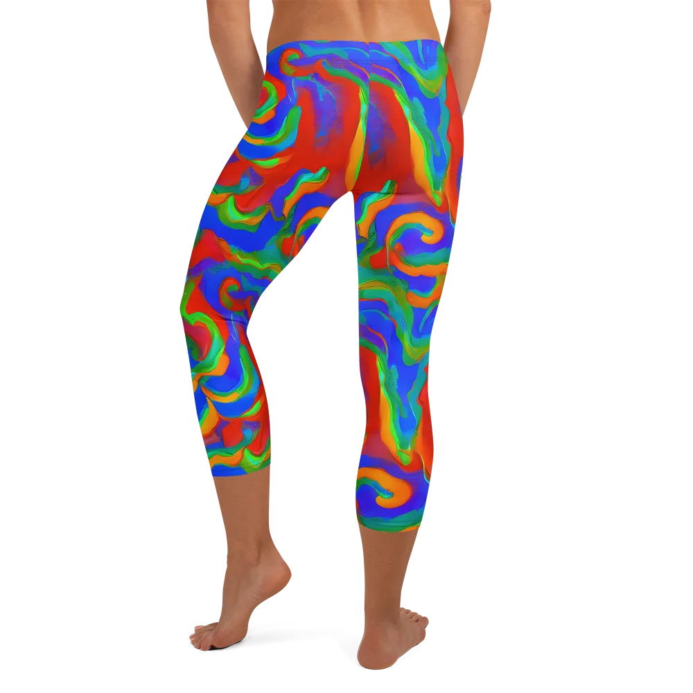 Rainbow Rapture on Capri Leggings — Back