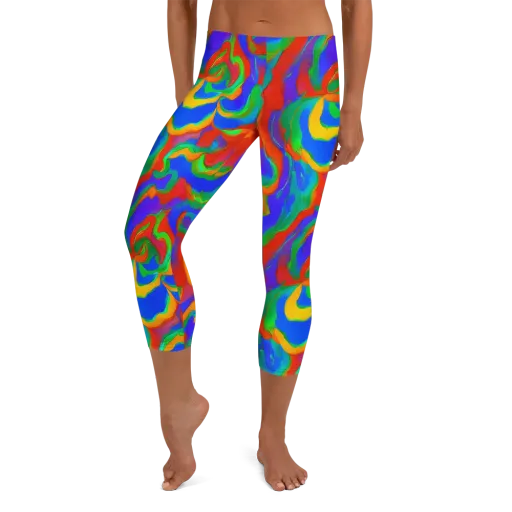 Rainbow Rapture on a Capri Leggings