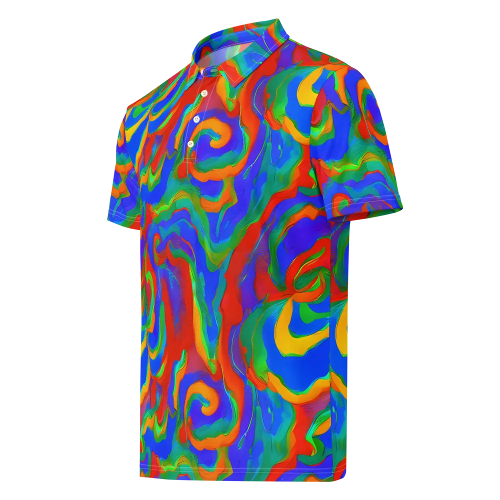 Rainbow Rapture on Men's Slim Fit Polo Shirt — Left Front