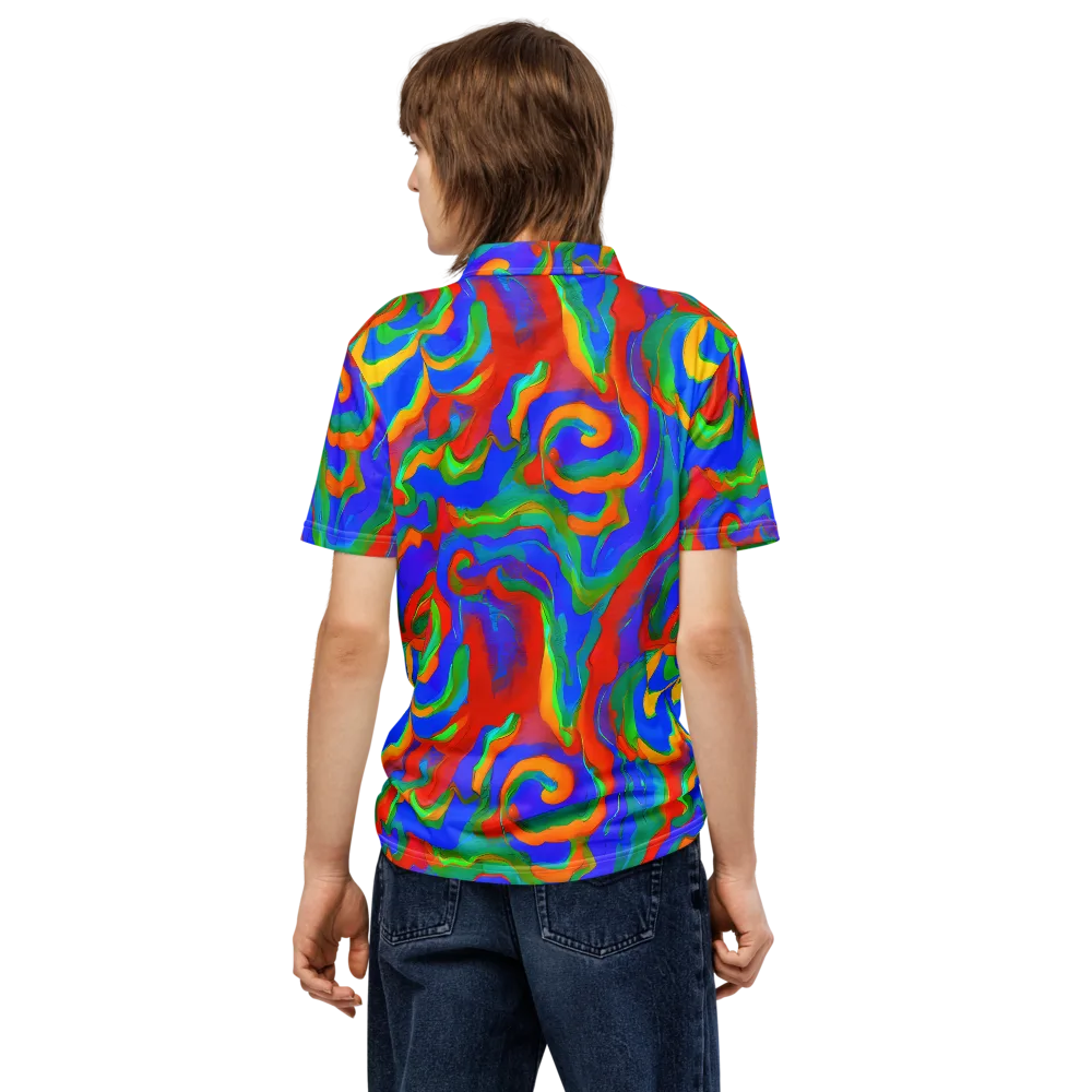 Rainbow Rapture on Men's Slim Fit Polo Shirt — Back