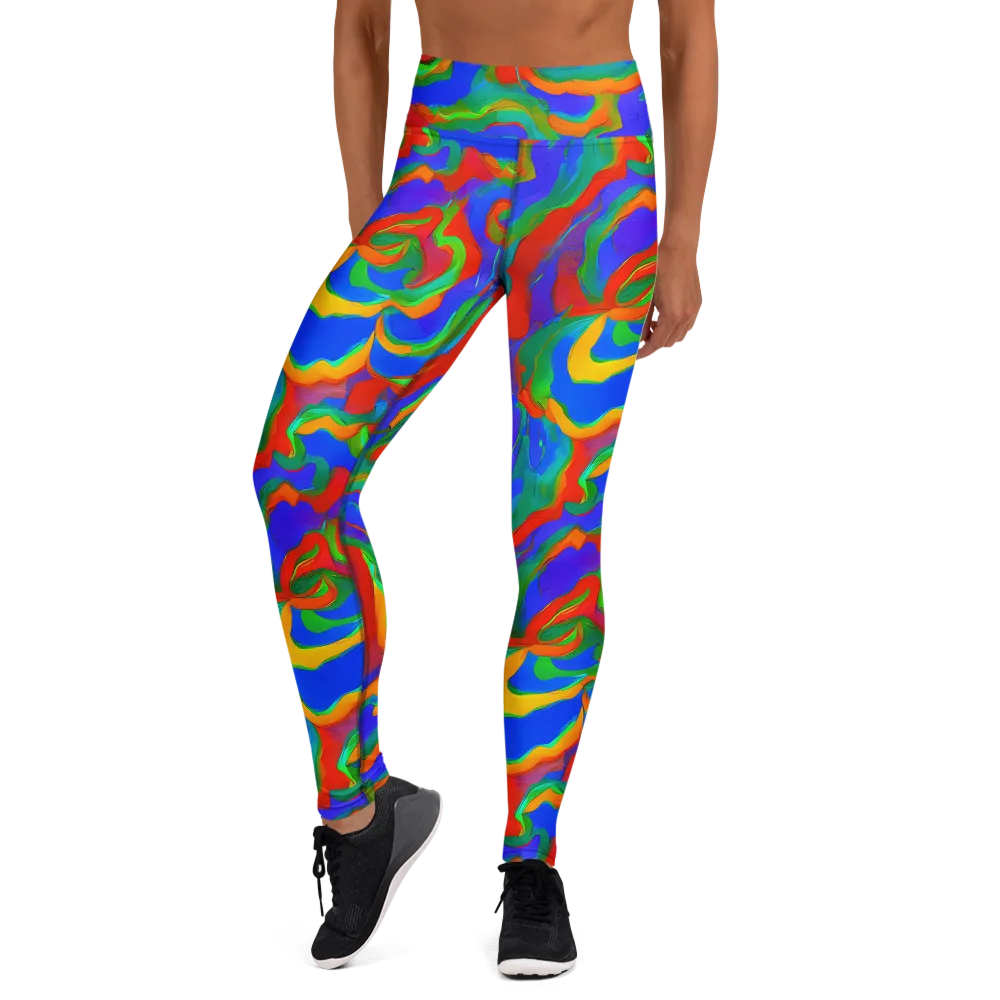 Rainbow Rapture on Yoga Leggings — Front