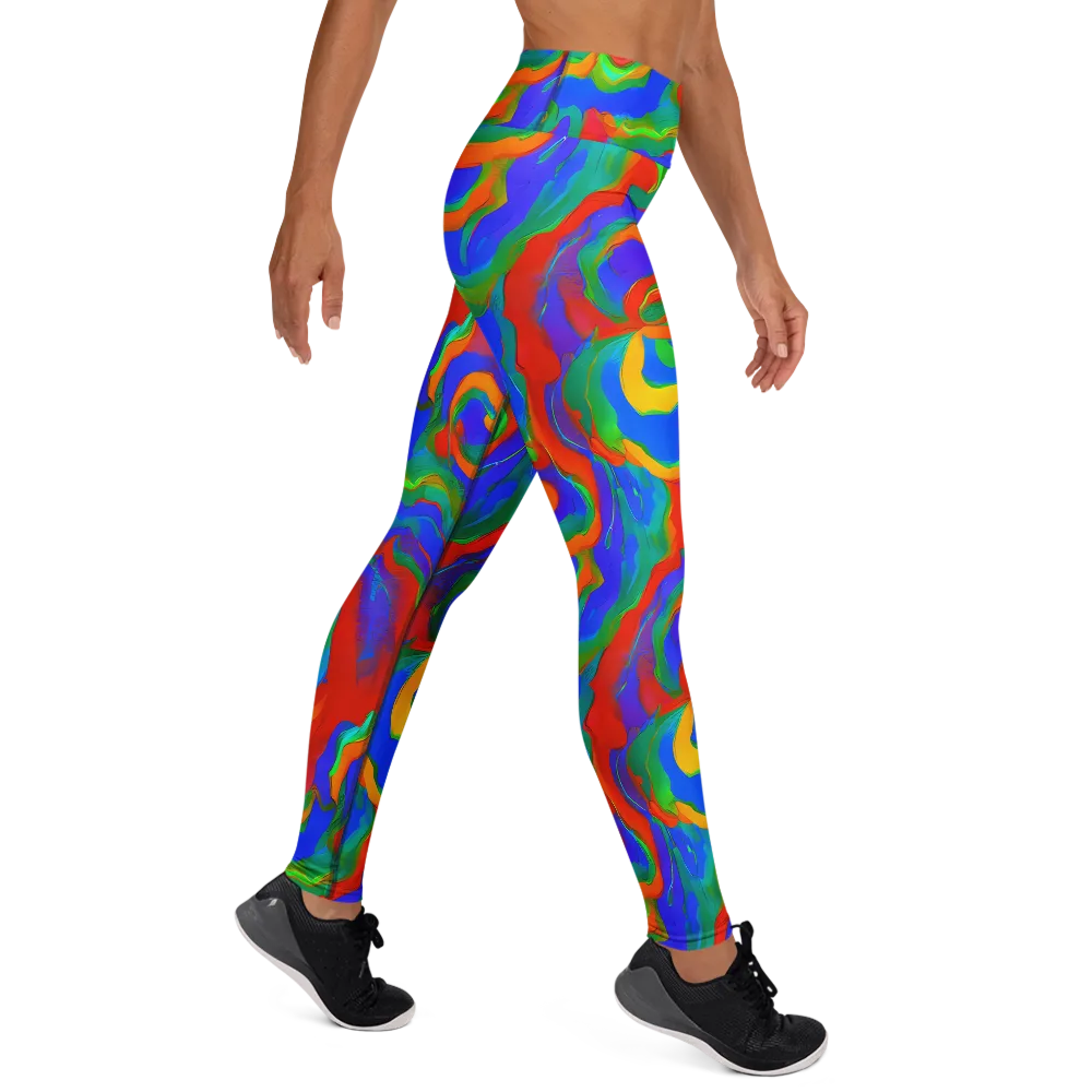 Rainbow Rapture on Yoga Leggings — Right