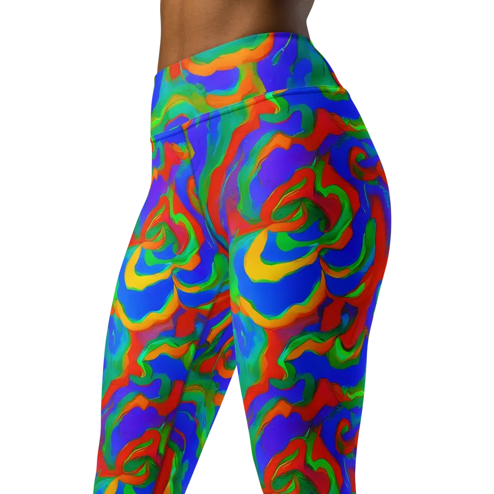 Rainbow Rapture on Yoga Leggings — Left Front