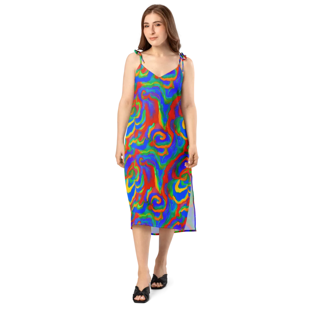 Rainbow Rapture on Slip Dress — Front