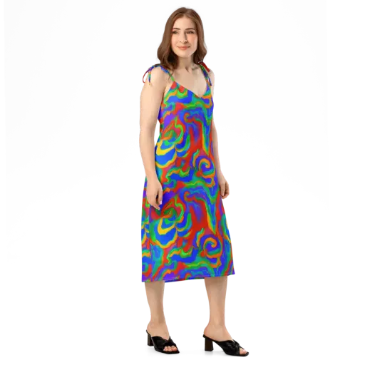 Rainbow Rapture on a Slip Dress