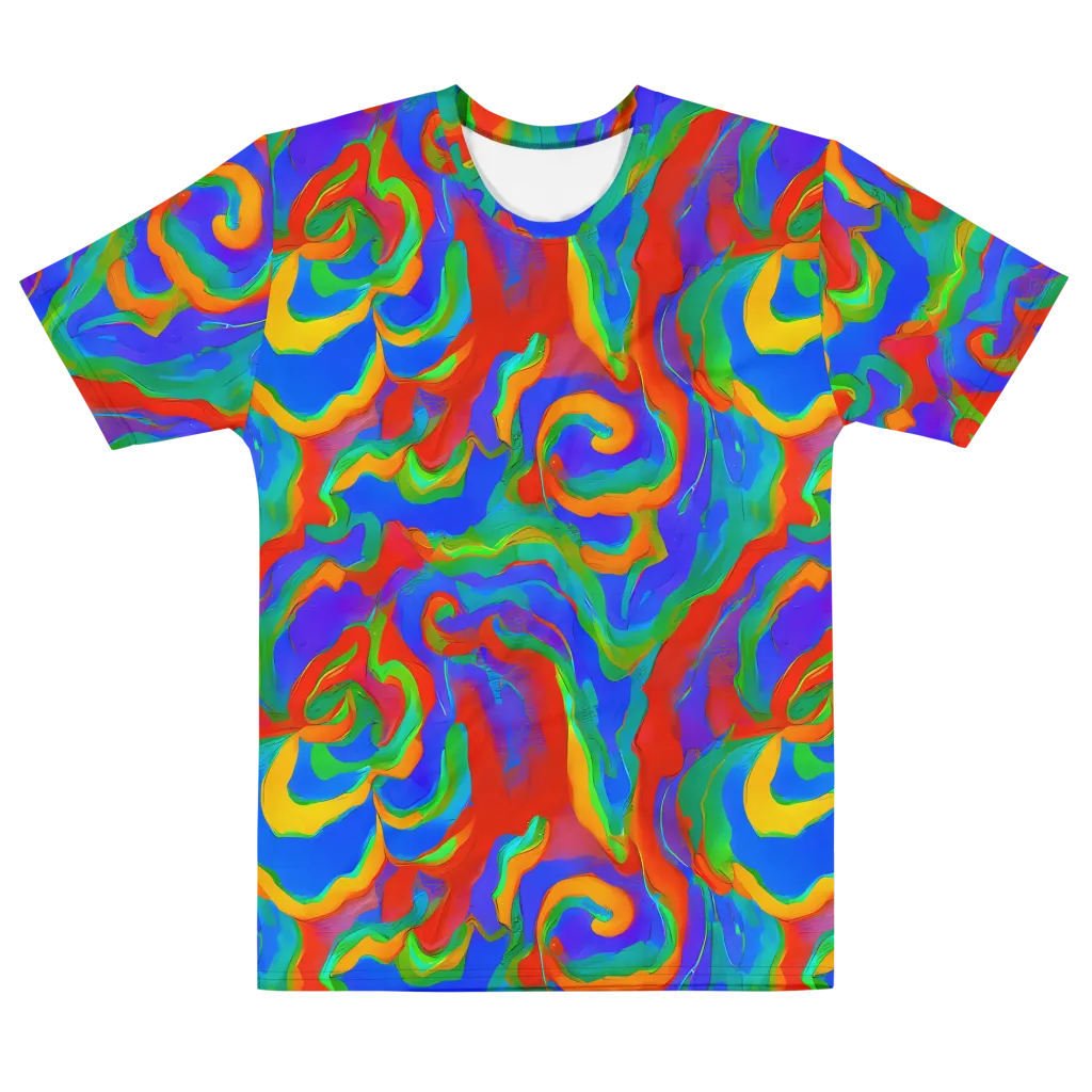 Rainbow Rapture on Men's Cotton Crew Neck T-Shirt — Front