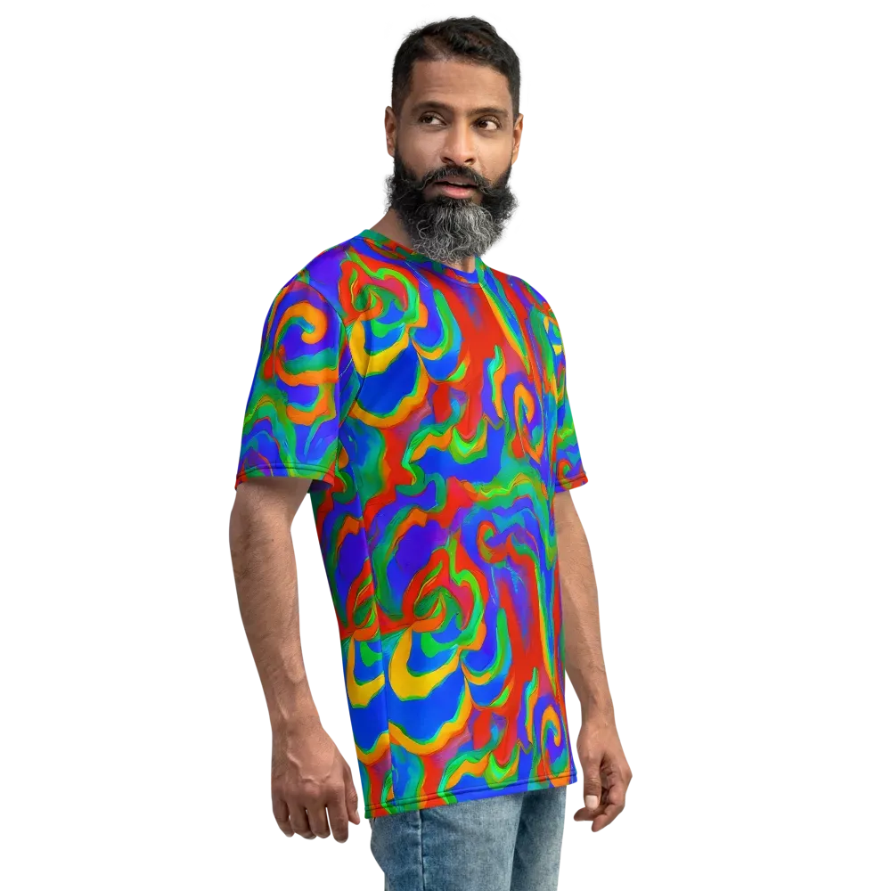 Rainbow Rapture on Men's Crew Neck T-Shirt — Right