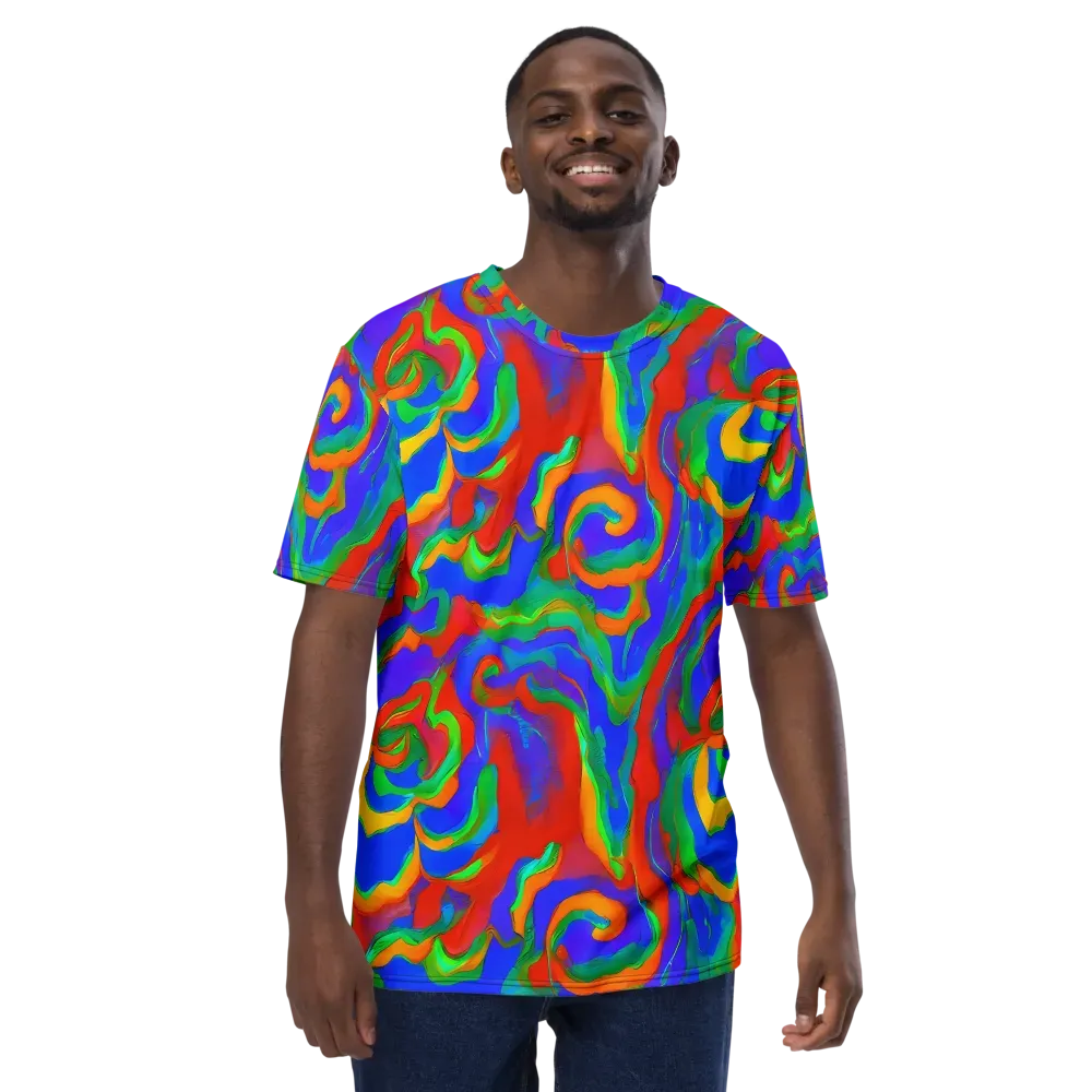 Rainbow Rapture on Men's Crew Neck T-Shirt — Front