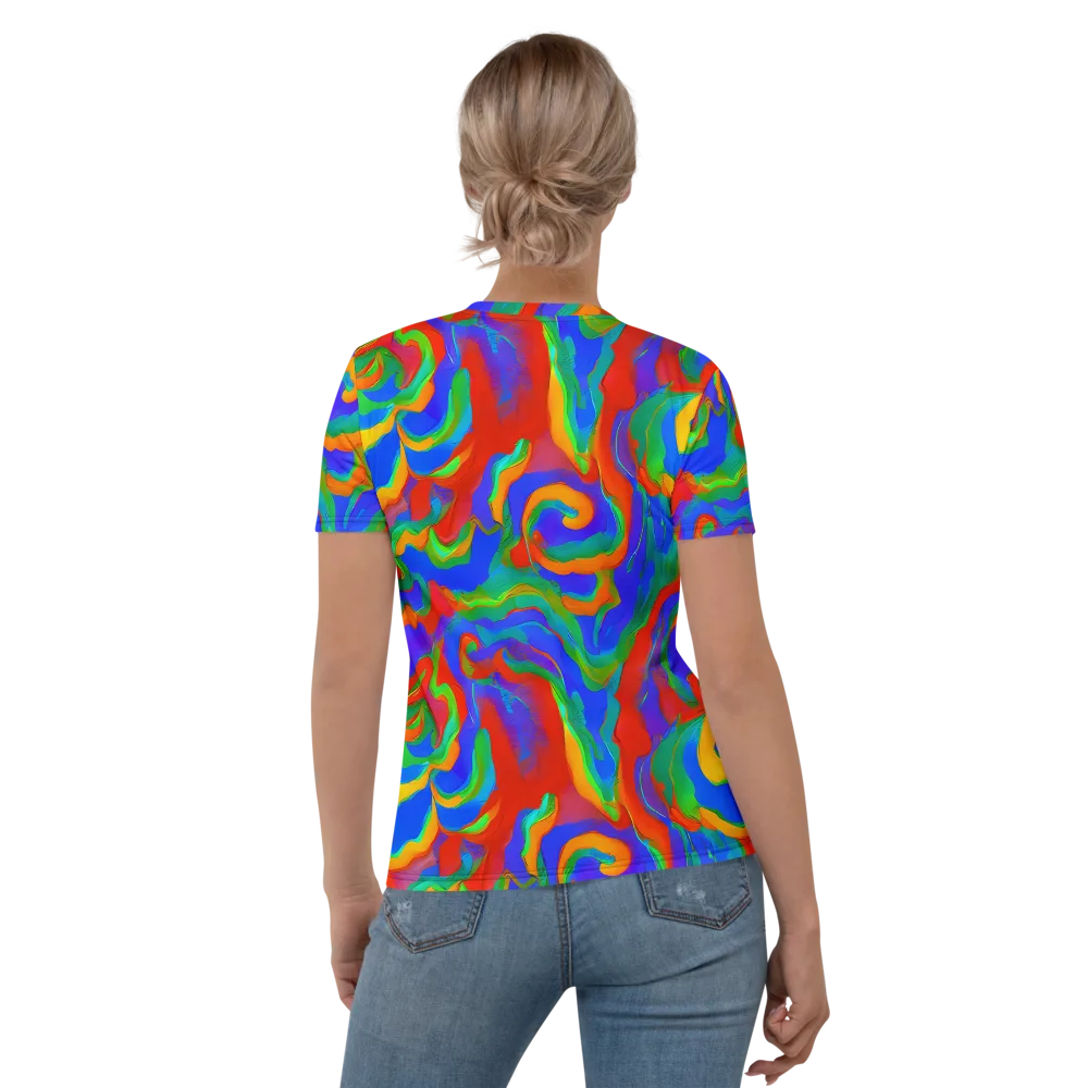 Rainbow Rapture on Women's Crew Neck T-Shirt — Back
