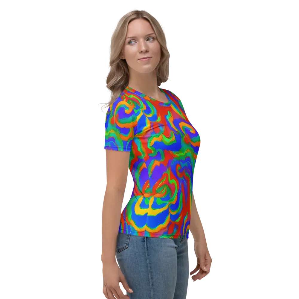 Rainbow Rapture on Women's Crew Neck T-Shirt — Right