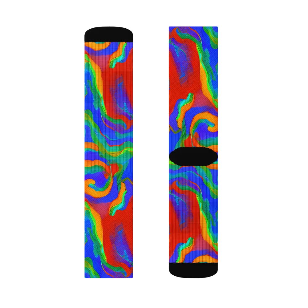 Rainbow Rapture on Socks — Right Sock